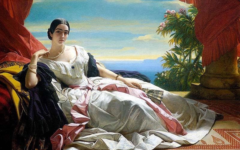 Franz Xaver Winterhalter Portrait of Leonilla, Princess of Sayn-Wittgenstein-Sayn oil painting picture